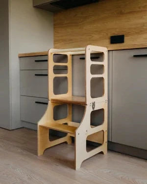 DUCK WOODWORKS Klappbarer Lernturm & Bastel-Tisch 2 in 1