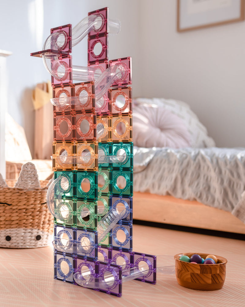 CONNETIX Magnetbausteine Pastel Kugelbahn - 106 Teile Connetix