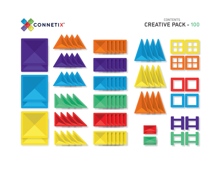 Magnetbausteine Rainbow Creative Pack - 100 Teile