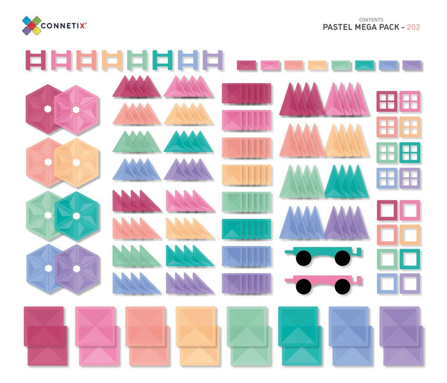 Connetix Magnetbausteine Pastel Mega Pack - 202 Teile