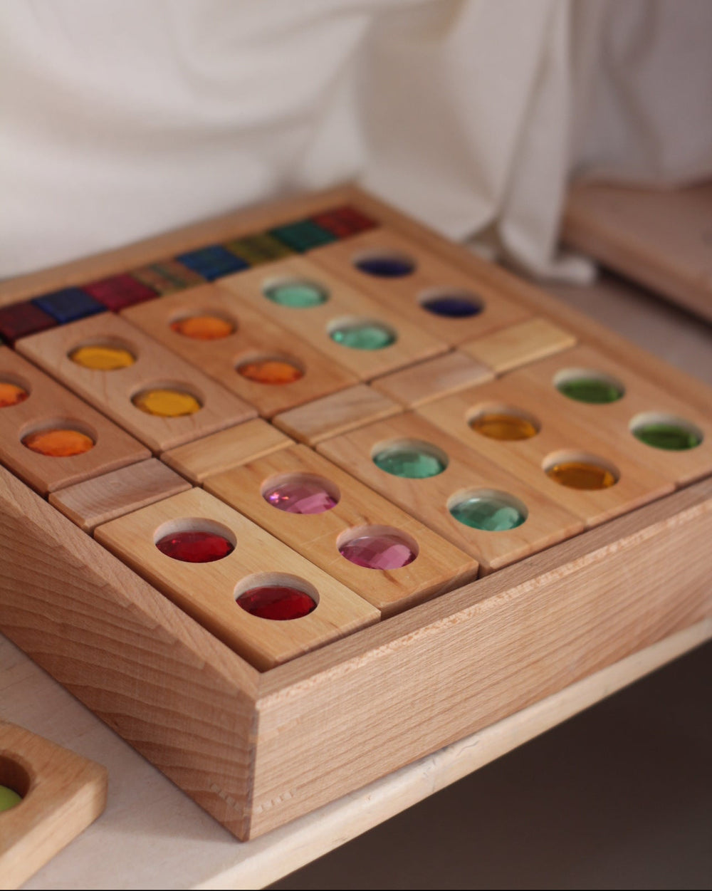 BAUSPIEL Kleine Farbstraße mit Lichtbauwürfel 45 Teile