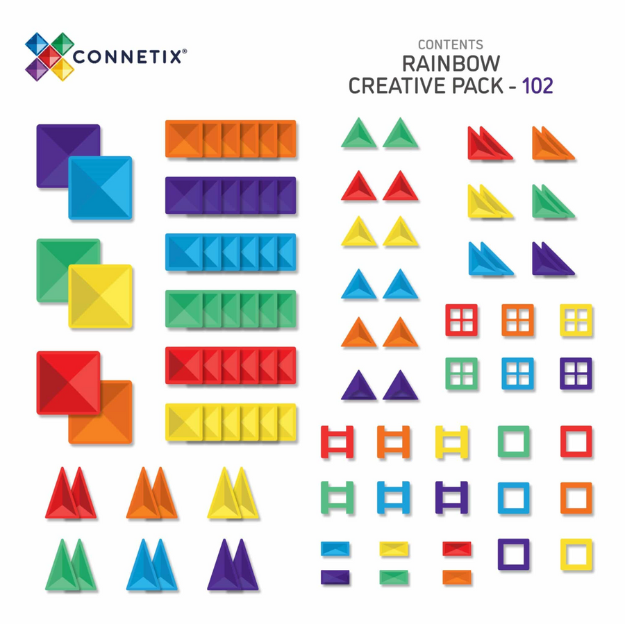 CONNETIX Magnetbausteine Rainbow Creative Pack - 102 Teile Connetix
