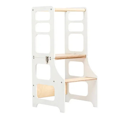 DUCK WOODWORKS Klappbarer Lernturm & Bastel-Tisch 2 in 1