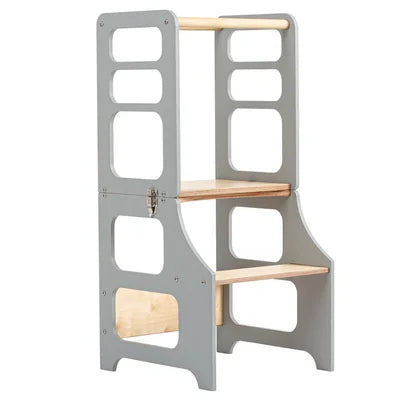 DUCK WOODWORKS Klappbarer Lernturm & Bastel-Tisch 2 in 1