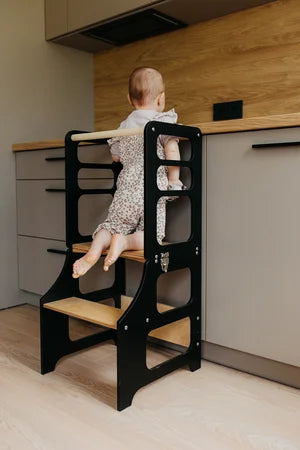 DUCK WOODWORKS Klappbarer Lernturm & Bastel-Tisch 2 in 1