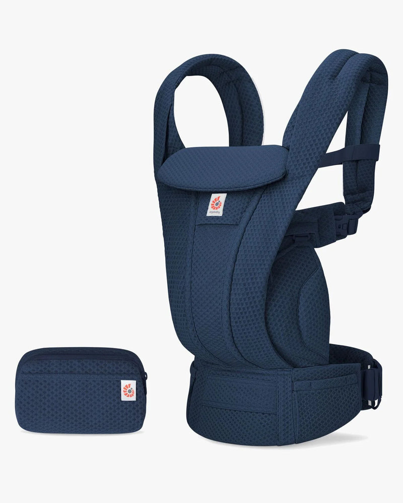 Ergobaby Omni Deluxe Mesh Babytrage in Midnight Blue mit Tasche