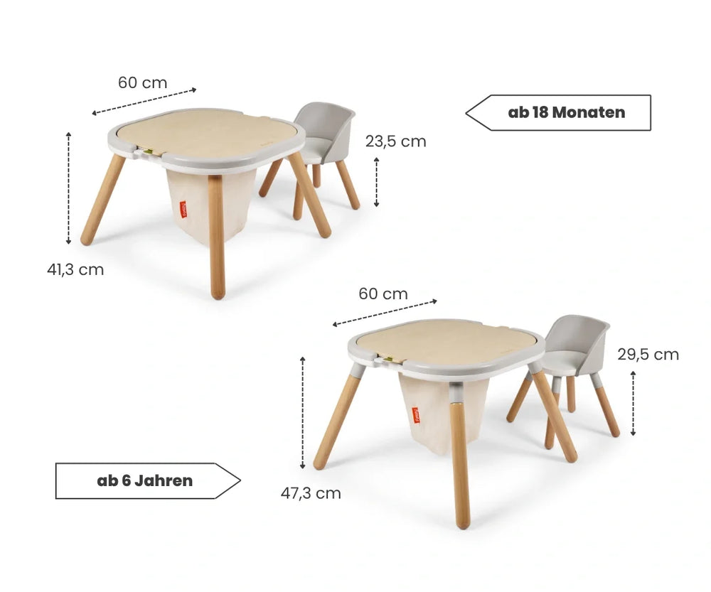FUNZY Spieltisch Set mit 2 Stühlen