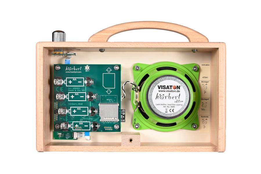HÖRBERT Musikbox aus Holz mit Mikrofon hörbert