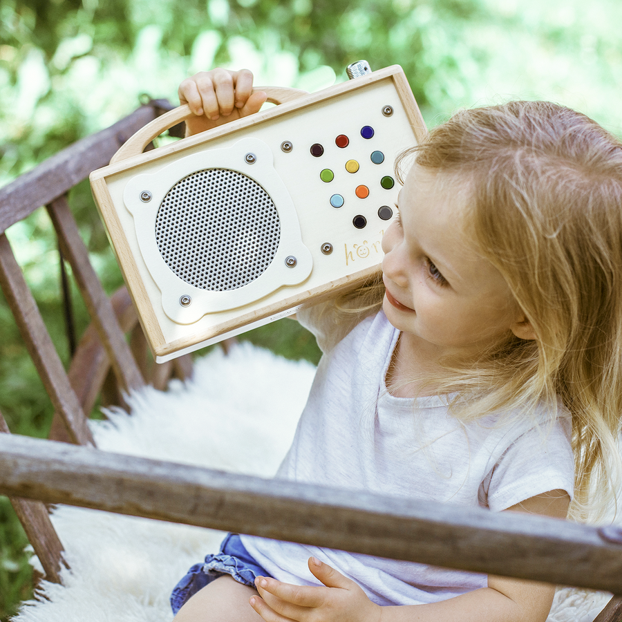 HÖRBERT Musikbox aus Holz mit Mikrofon hörbert