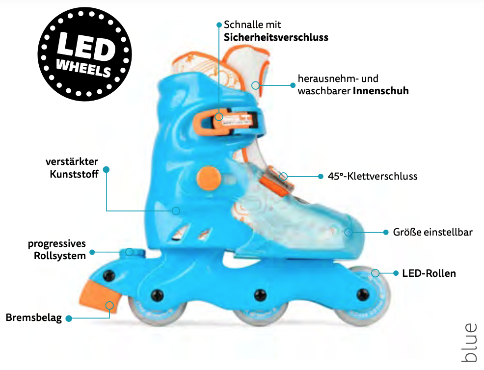 MICRO mitwachsende Inline Skates Kids Future blau micro