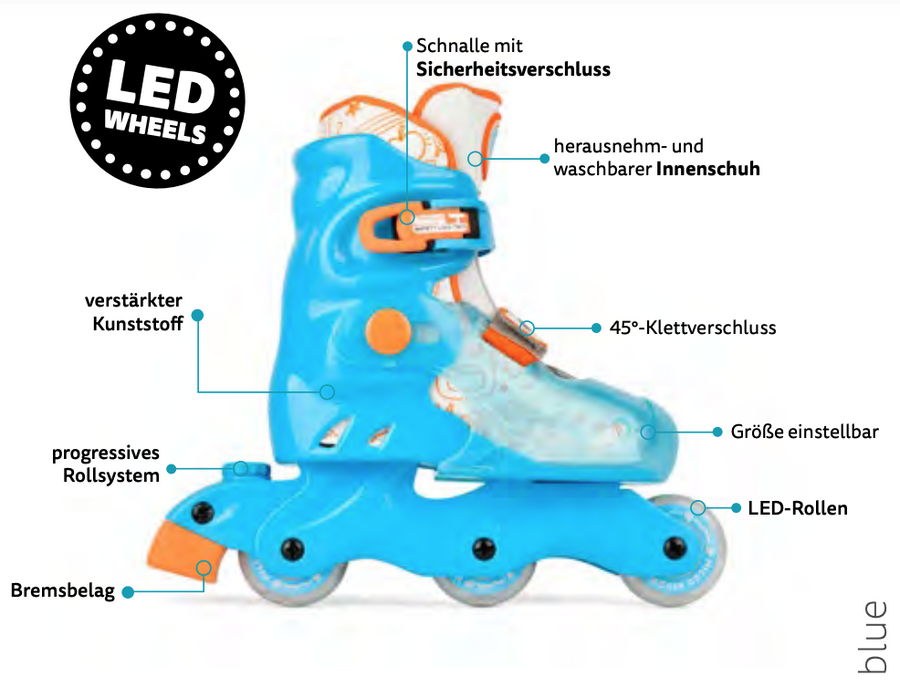 MICRO mitwachsende Inline Skates Kids Future blau micro