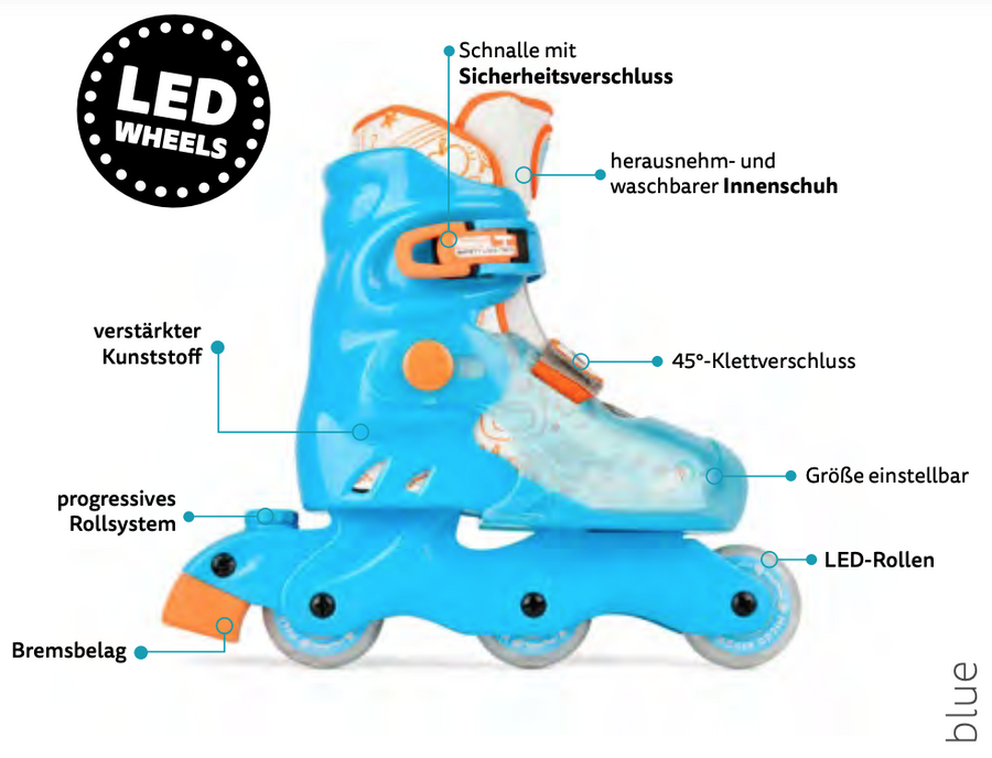 micro mitwachsende Inline Skates Kids Future blau