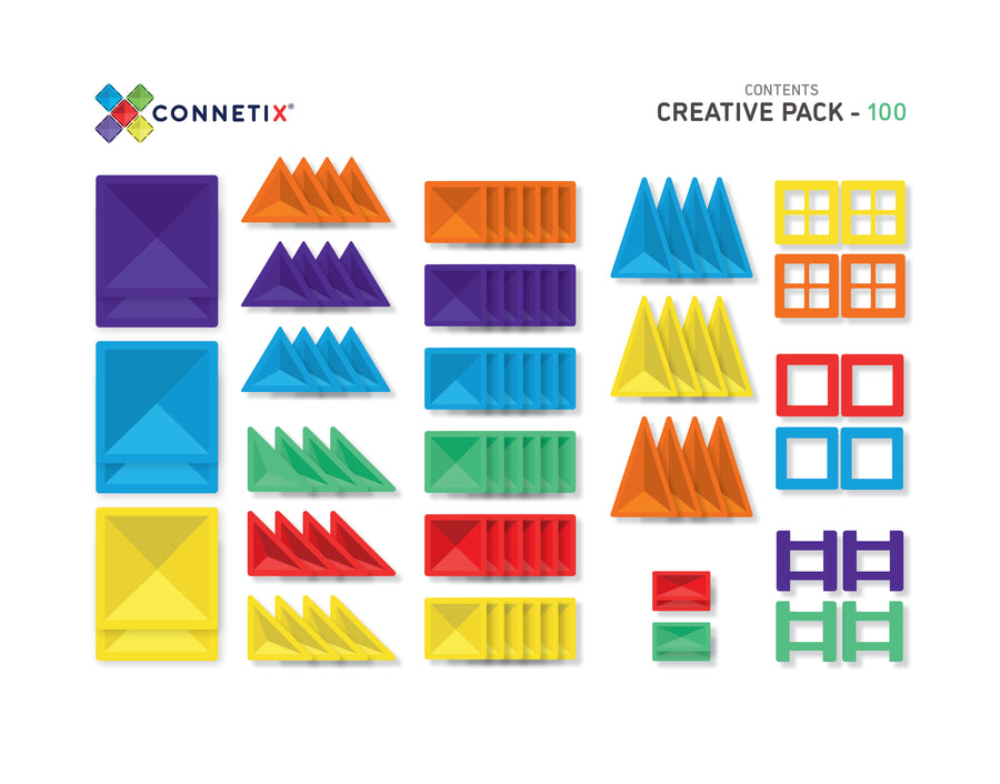 Connetix Magnetbausteine Rainbow Creative Pack - 100 Teile -