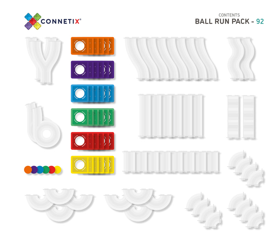 Connetix Magnetbausteine Rainbow Kugelbahn - 92 Teile