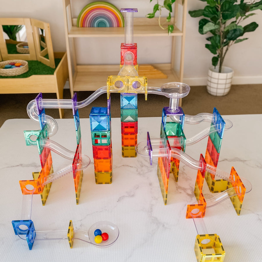 CONNETIX Magnetbausteine Rainbow Kugelbahn - 92 Teile Connetix