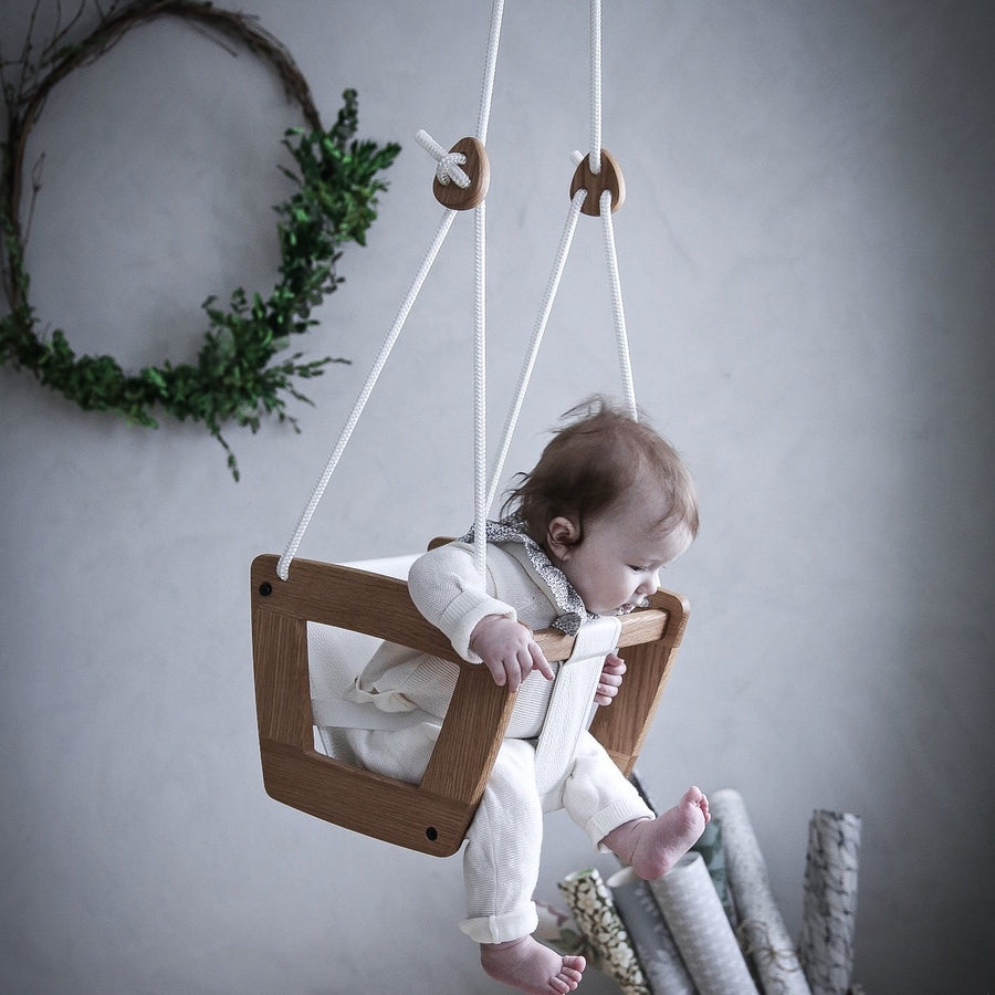 LILLAGUNGA Schaukel für Babys und Kleinkinder Eiche lillagunga