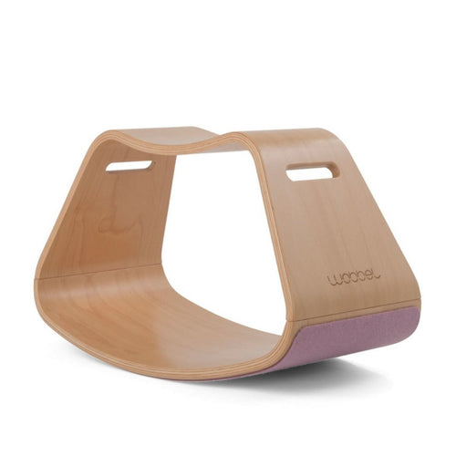 WOBBEL Up Schaukelstuhl Transparent Lackiert mit Filz Wobbel